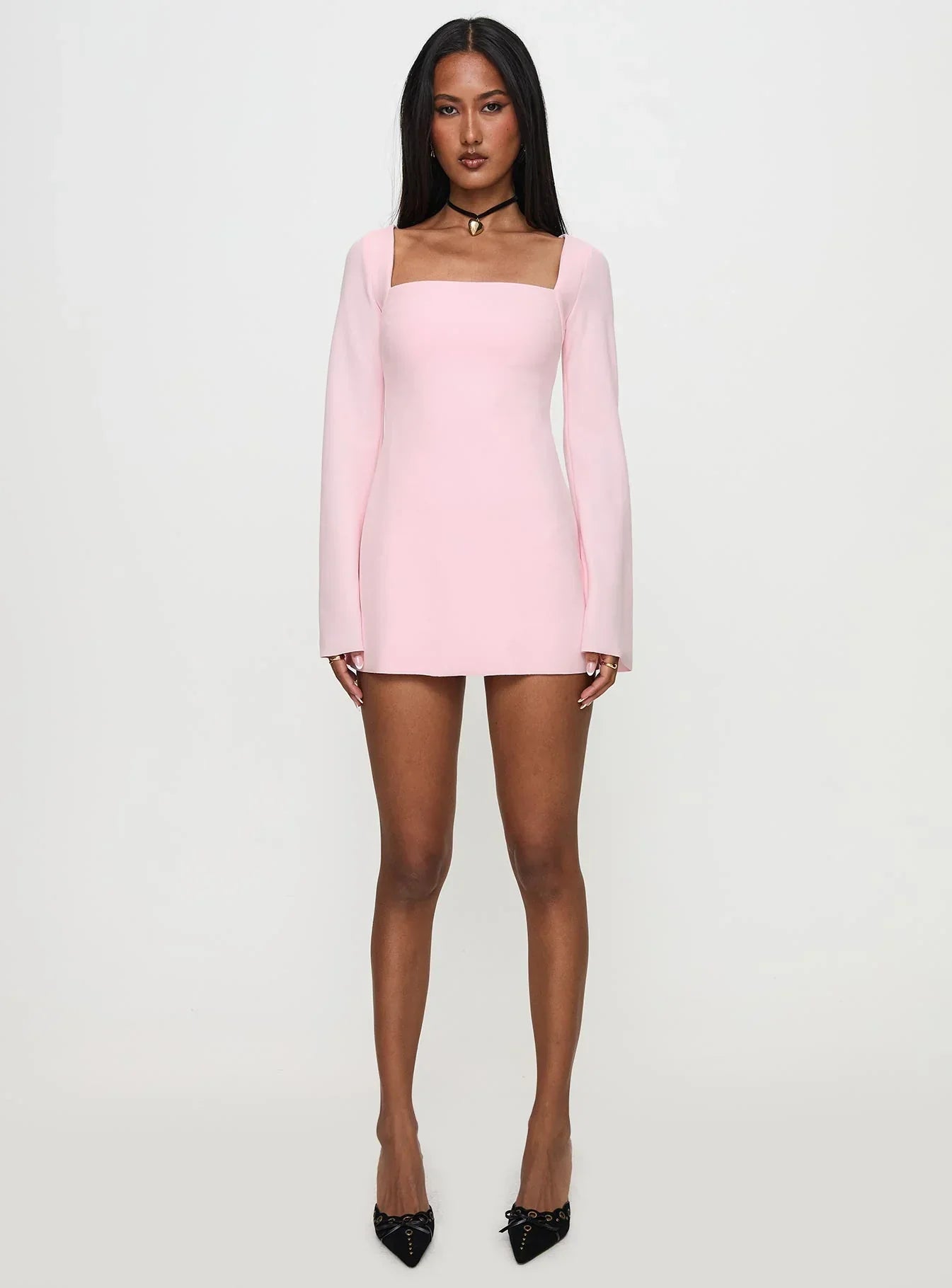 Bombshell Long Sleeve Mini Dress Pink