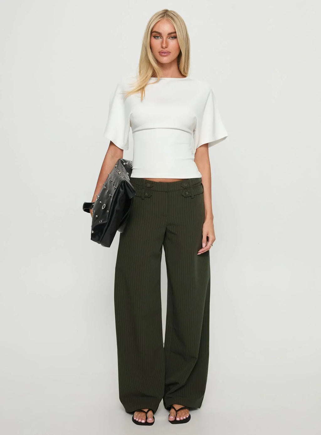 Arazia Cinched Short Sleeve Top White