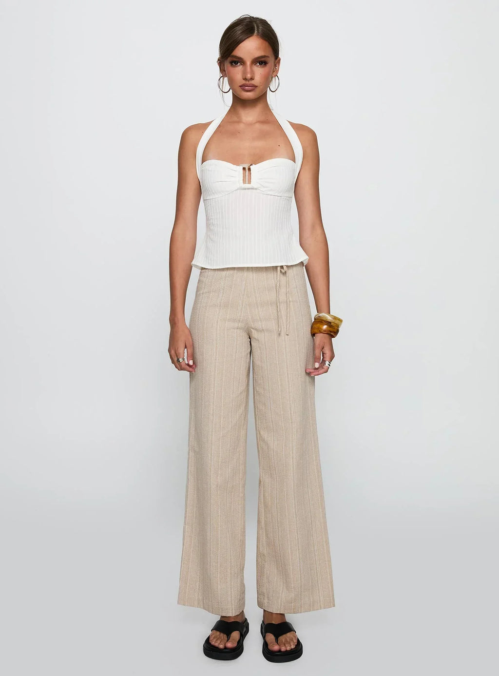 Isabetta Halter Top White Petite