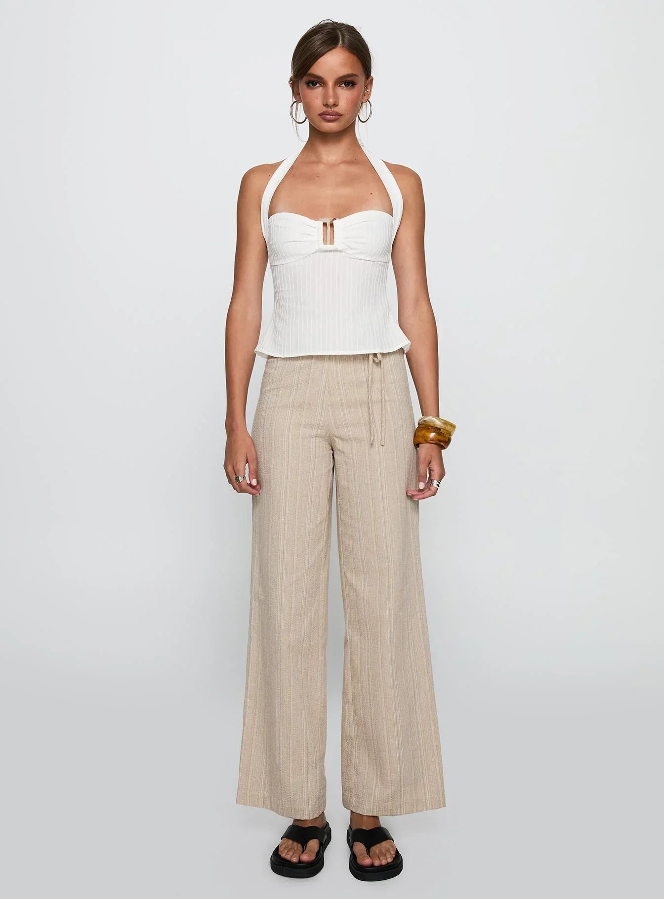 Isabetta Halter Top White Petite