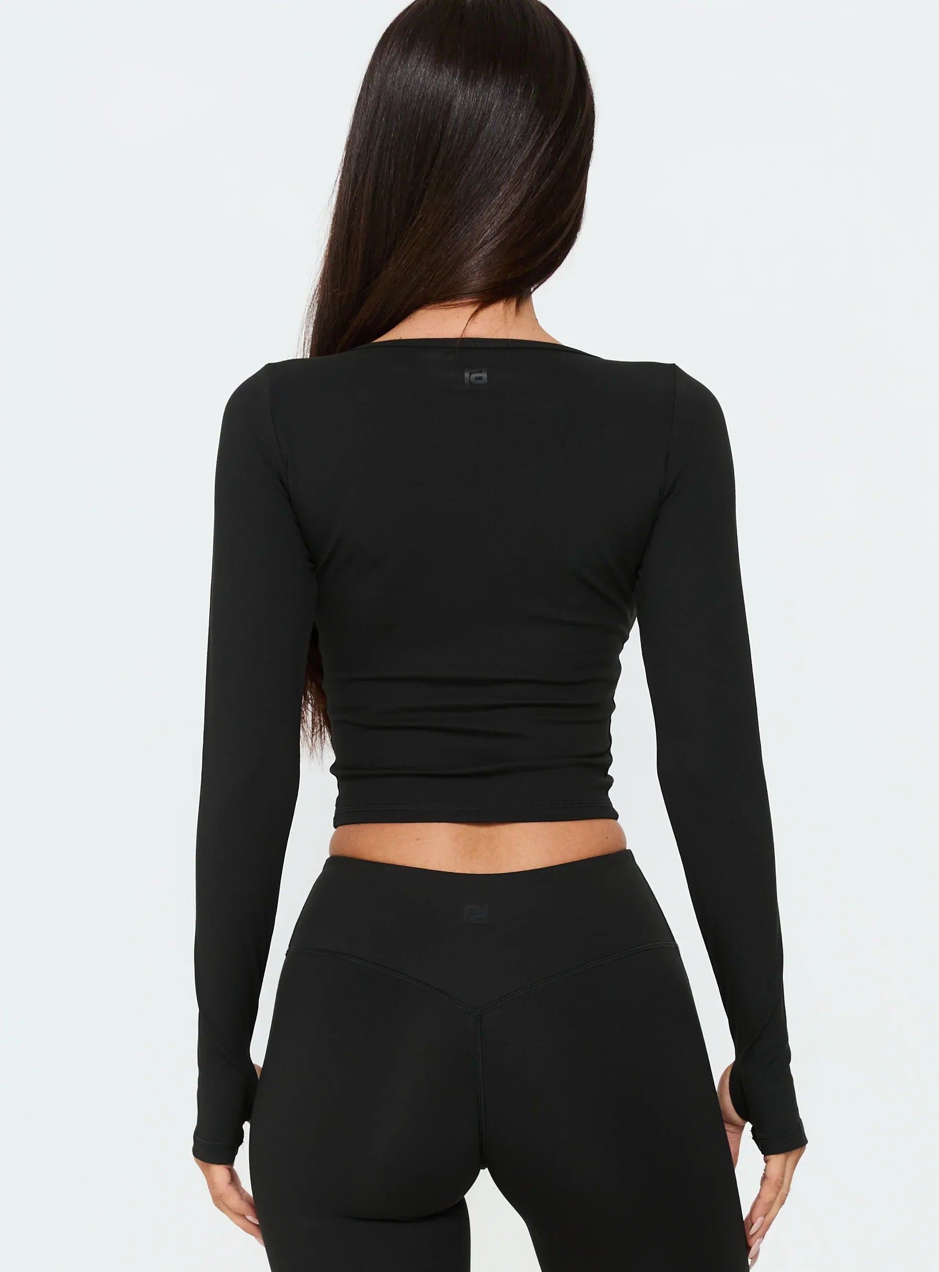 New Horizons Long Sleeve V Neck Top Black