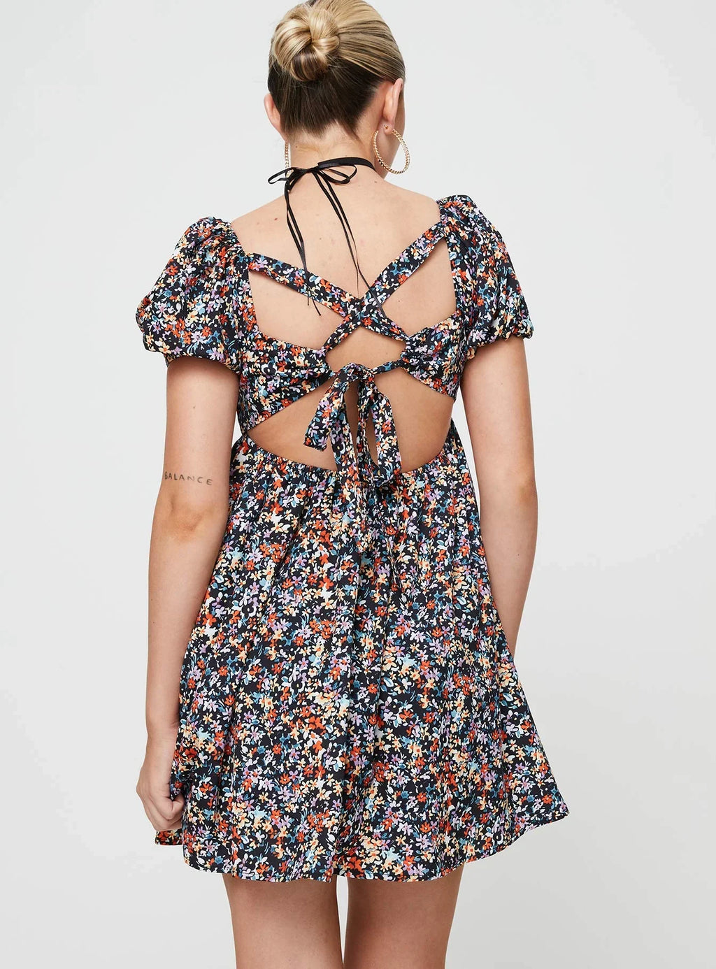 Let's Dance Mini Dress Black Floral