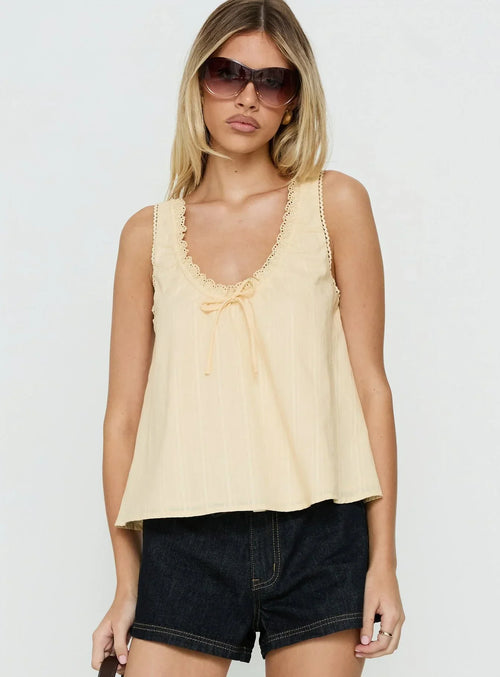 Antiquity Babydoll Top Butter Yellow