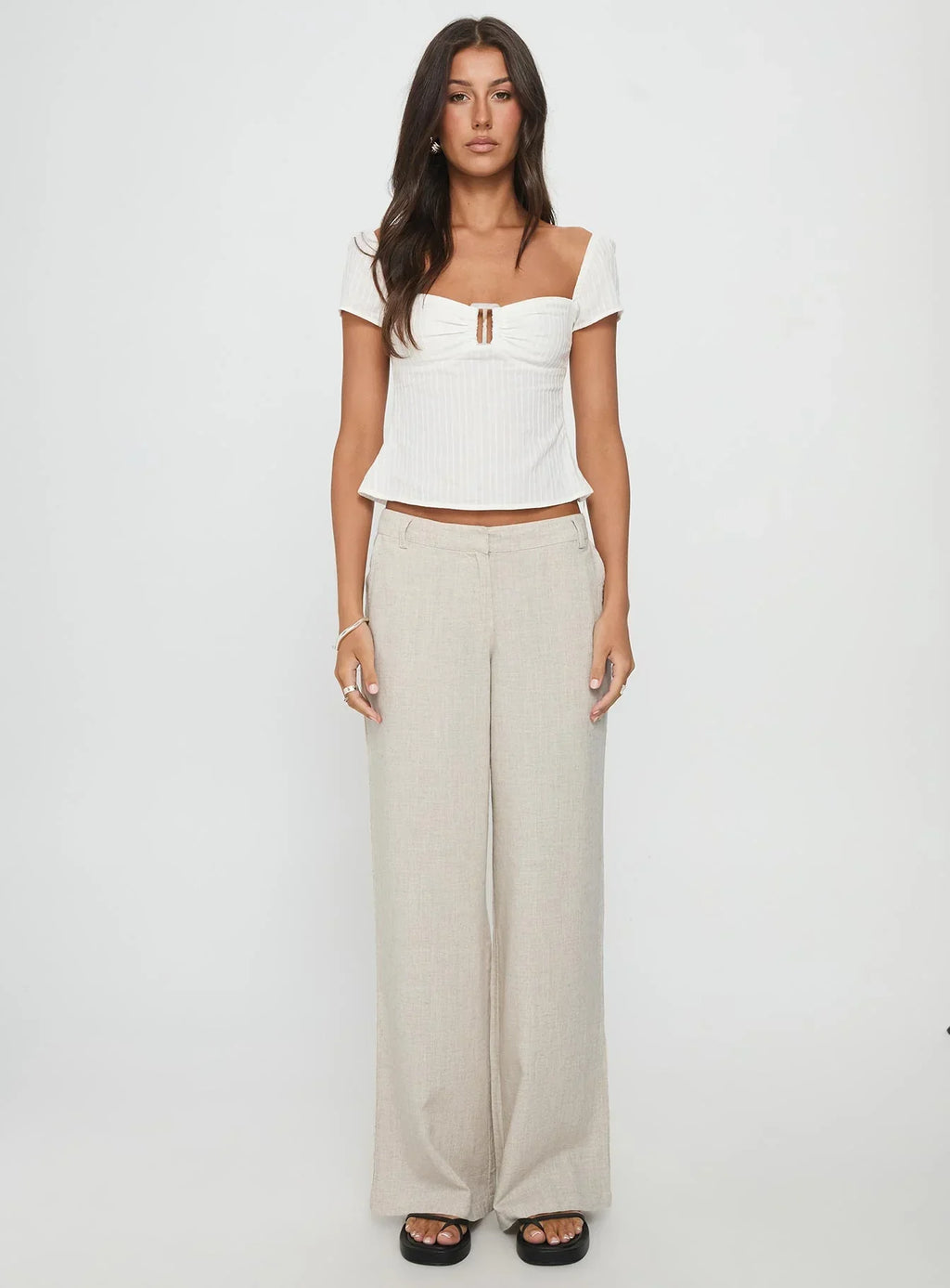 Isabetta Short Sleeve Top White