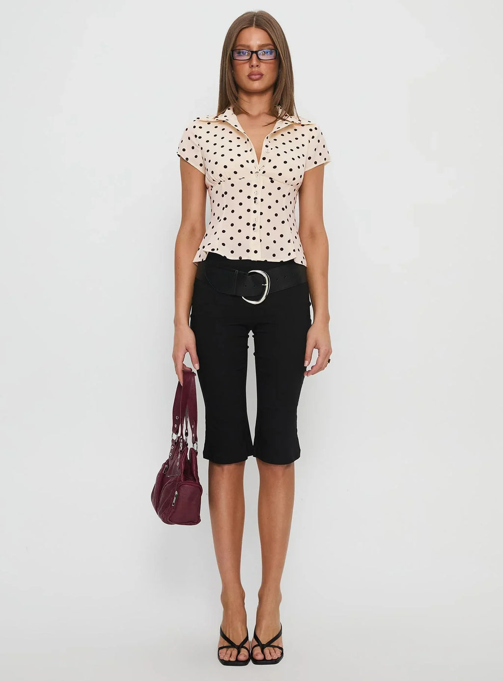 Cottesloe Blouse Top Cream Polka Dot