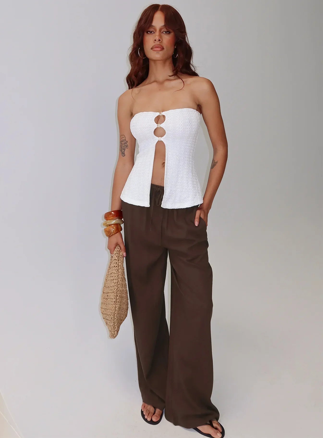 Lost Souls Strapless Cut Out Top White