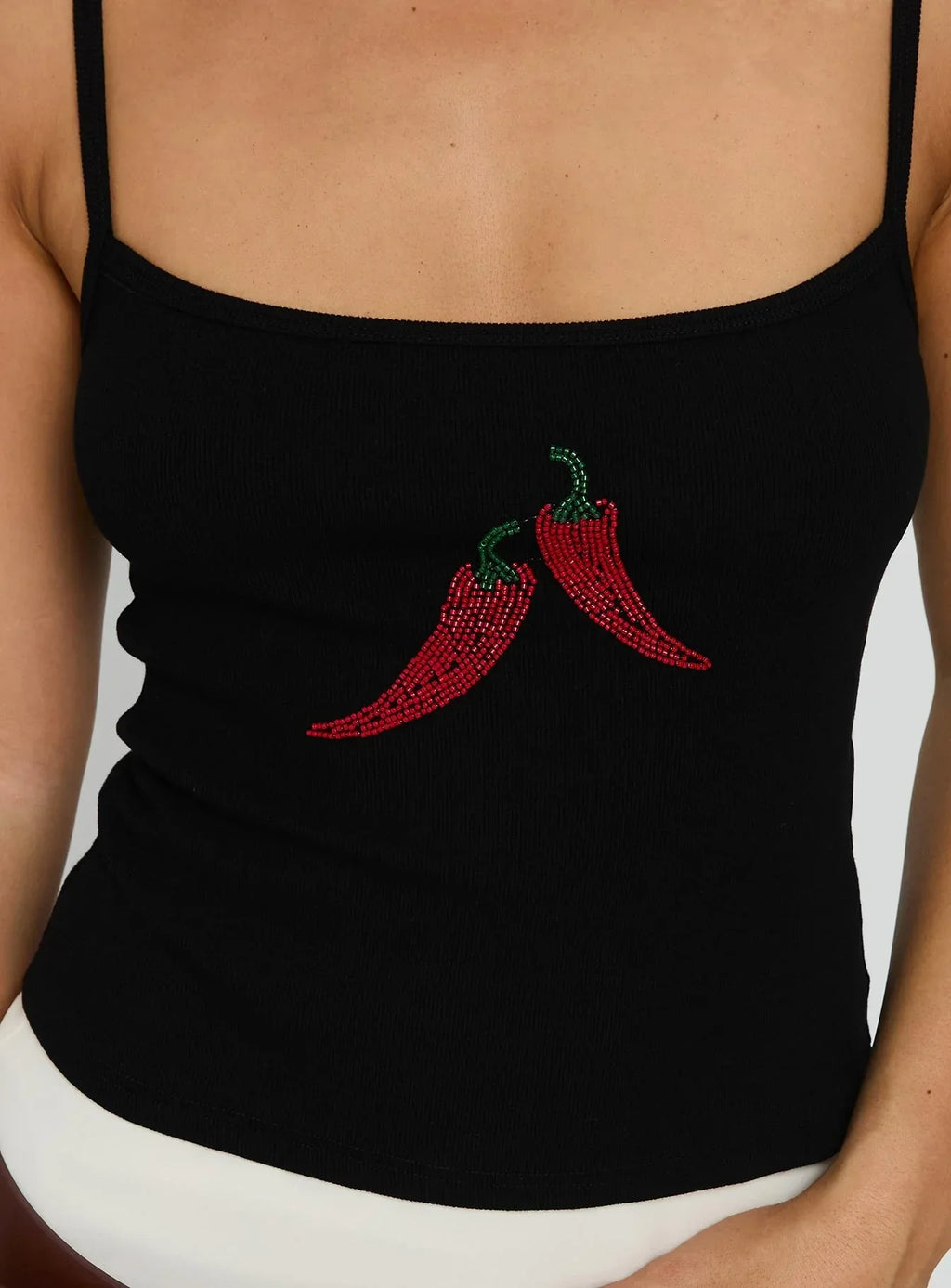 Sweetscape Bead Detail Cami Top Chilli / Black