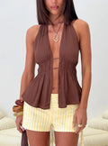 Illuminated Halter Top Mocha