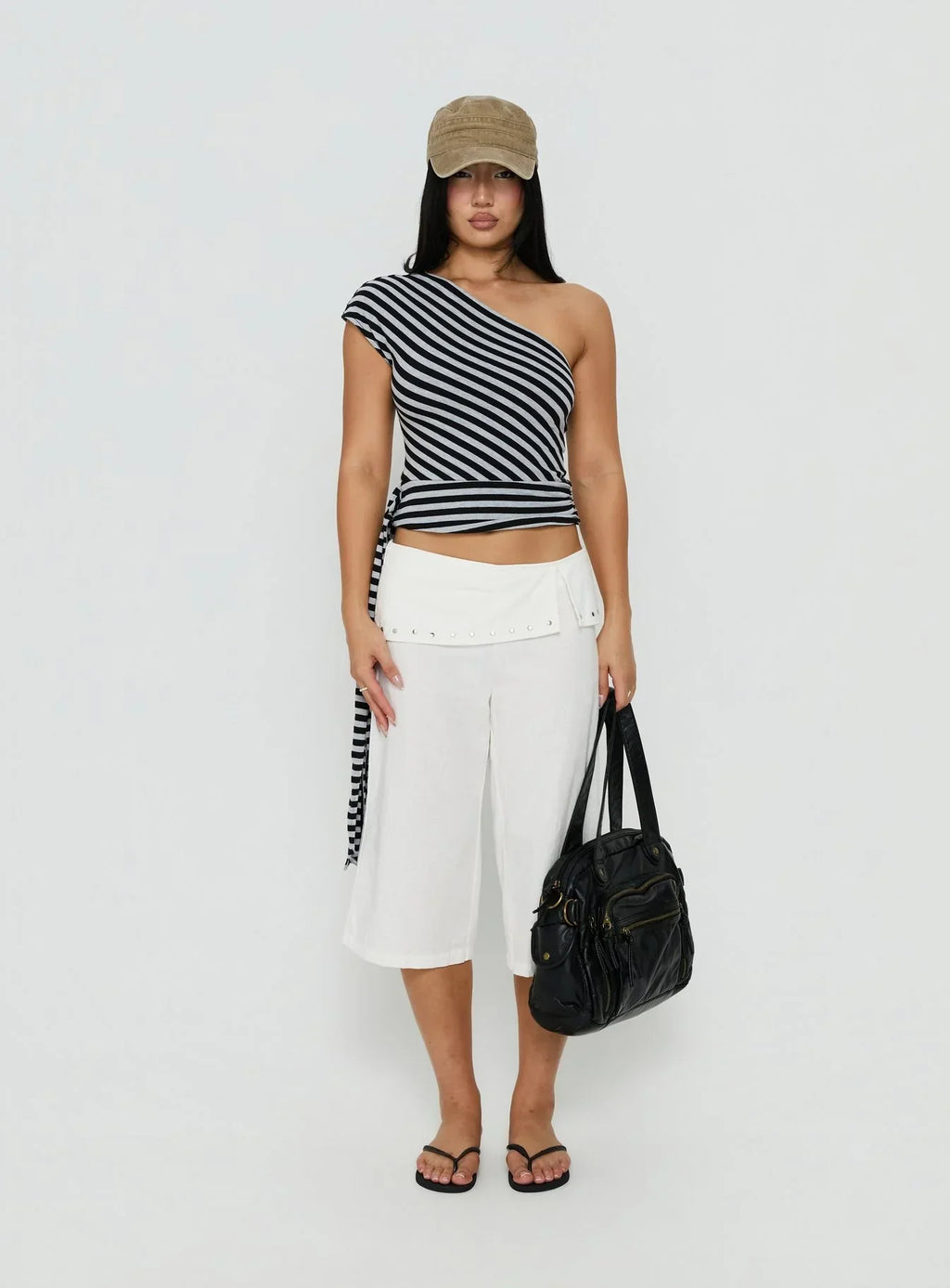 Lost Connection One Shoulder Top Multi Stripe