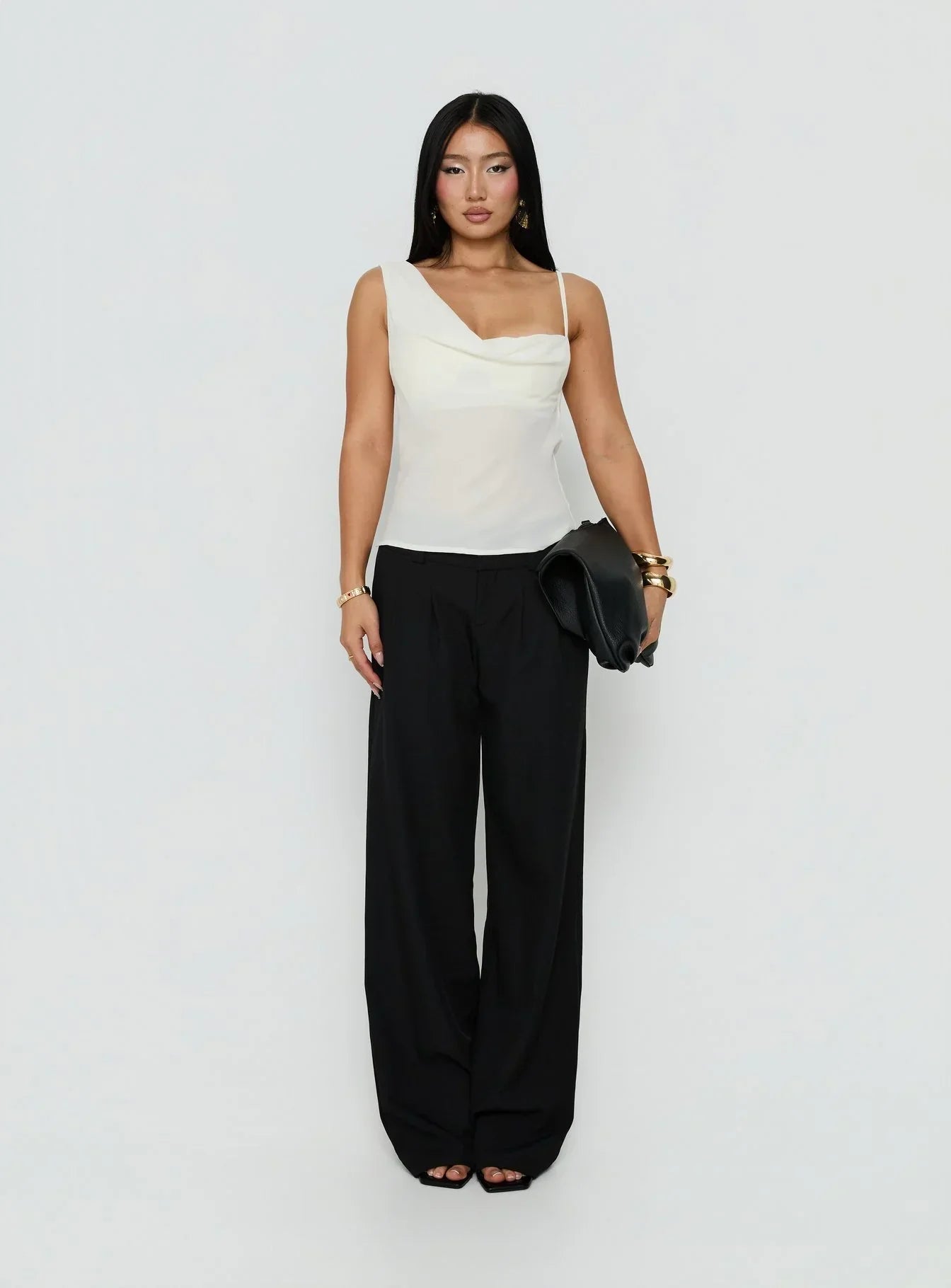 Winding Roads Layered Asymmetrical Top Cream