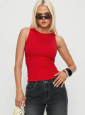 Lose Your Number High Neck Top Red