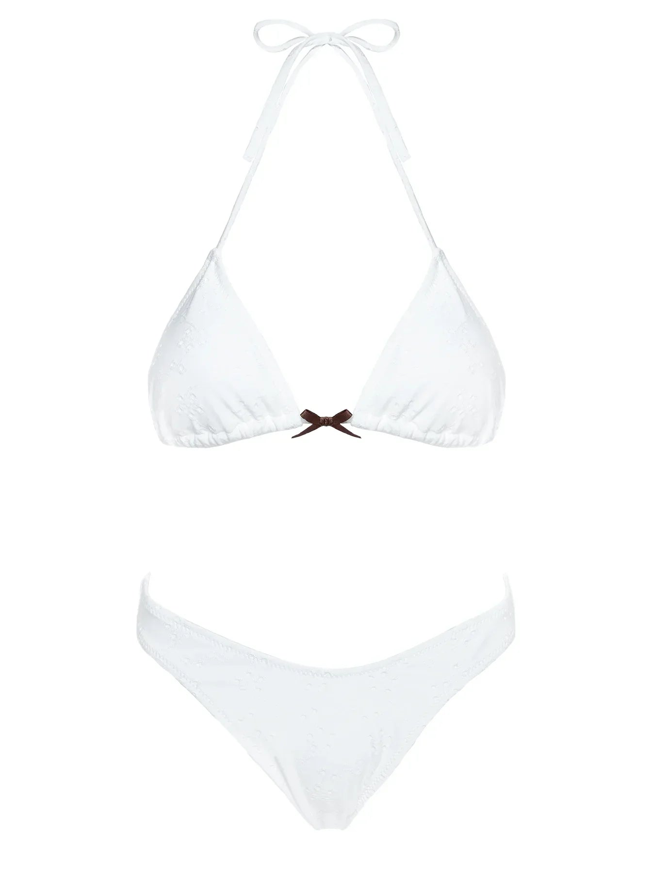 Lucky Bay Anglaise Triangle Bikini Top White