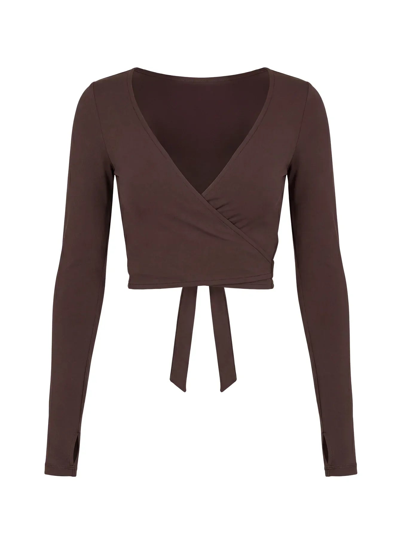 Pirouette Active Wrap Top Brown