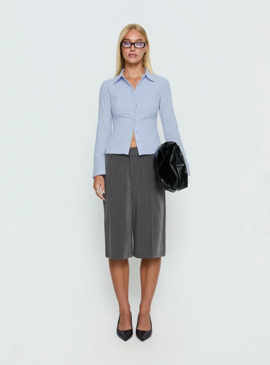 Emersonne Button Up Top Blue
