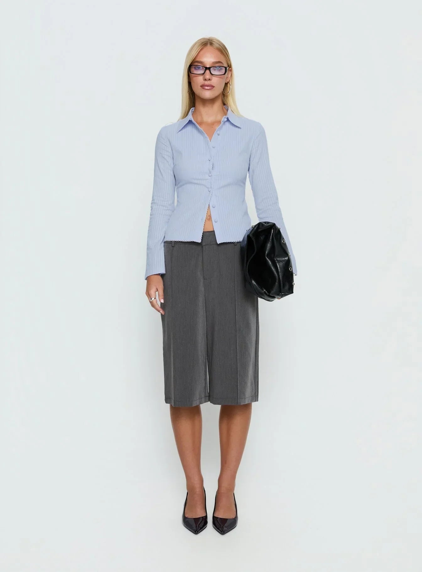 Emersonne Button Up Top Blue
