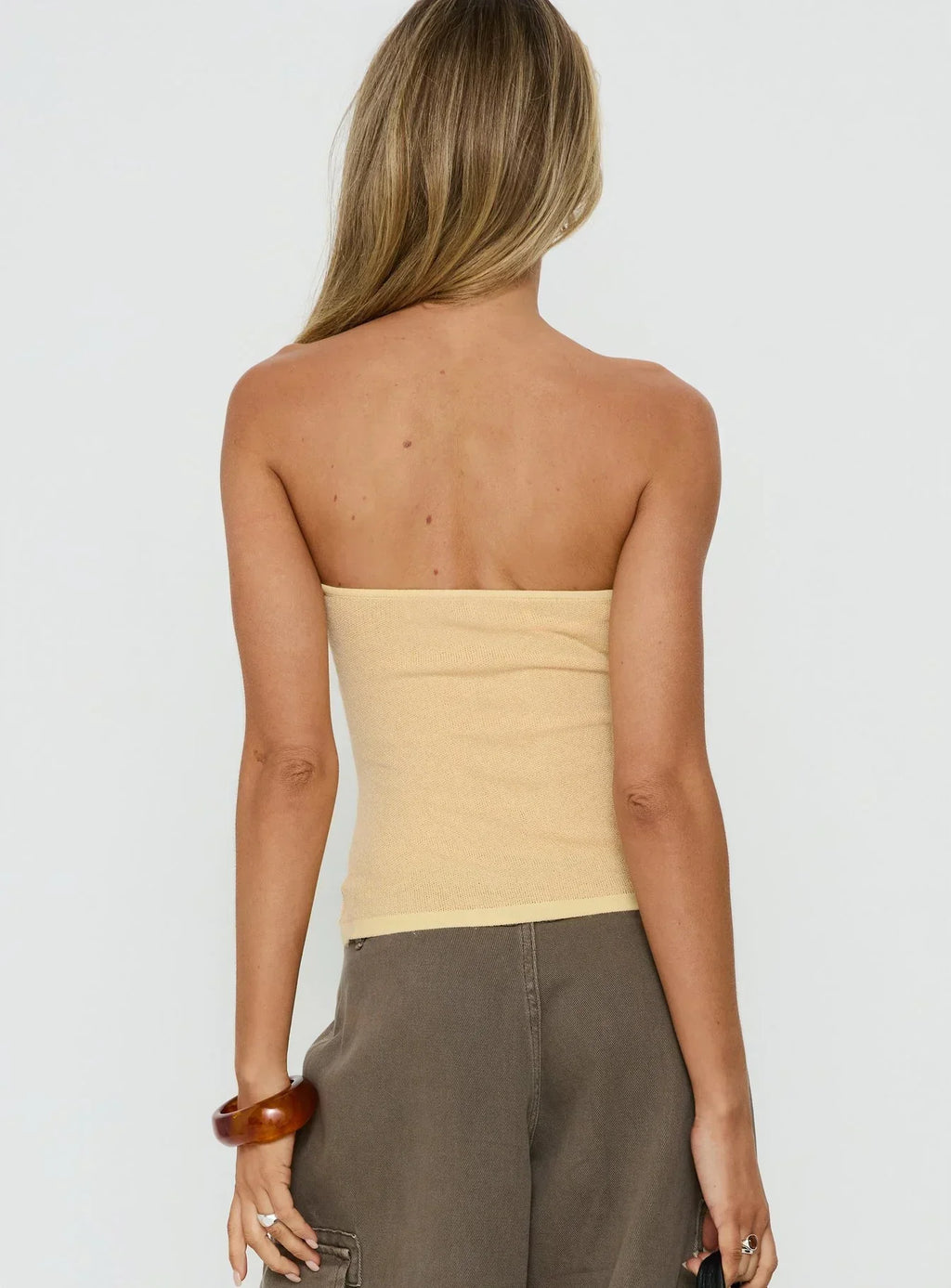 Ikani Strapless Knit Top Sorbet