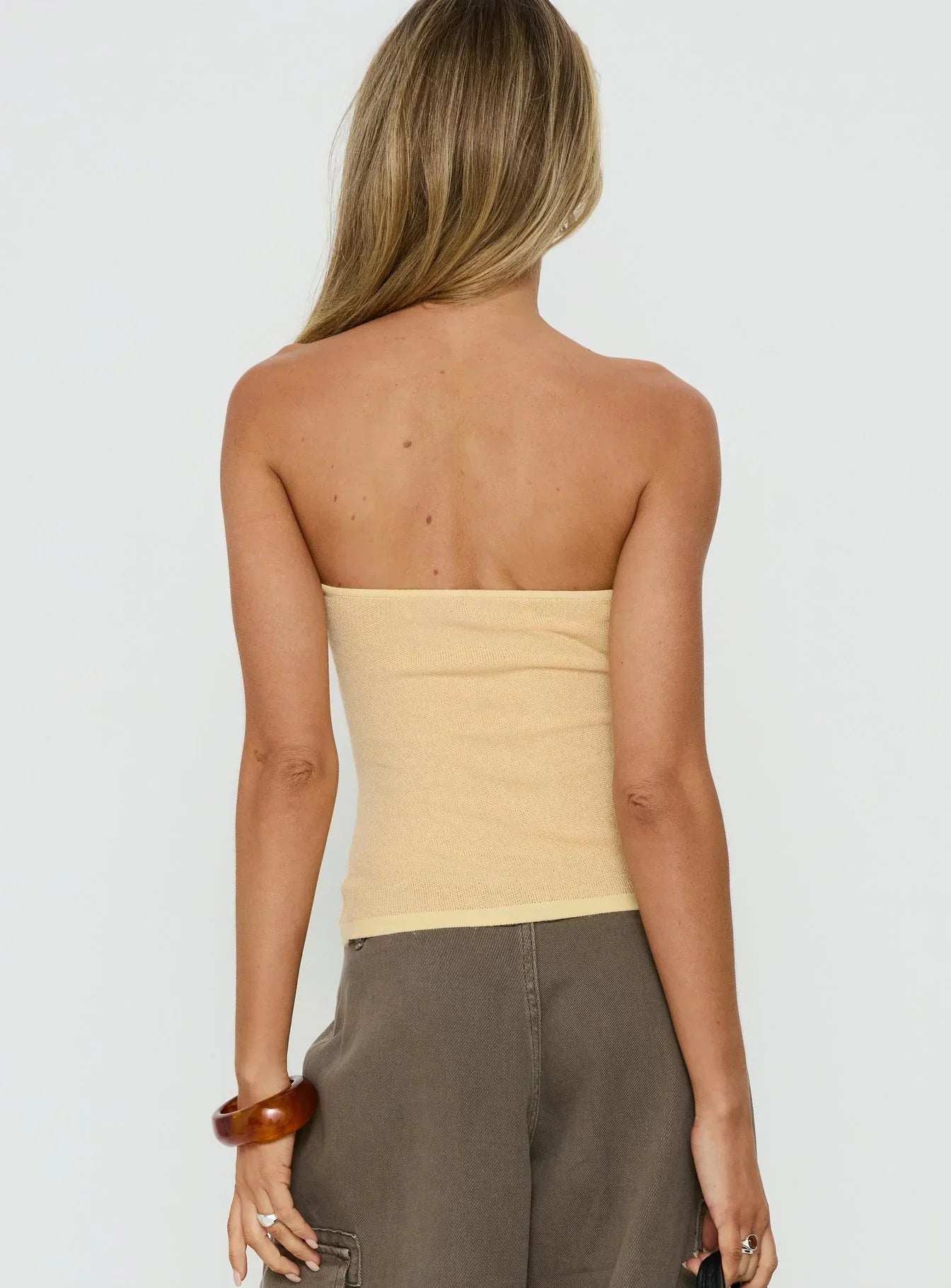 Ikani Strapless Knit Top Sorbet