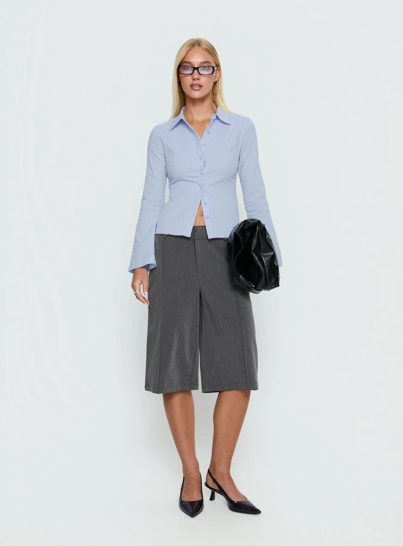 Emersonne Button Up Top Blue