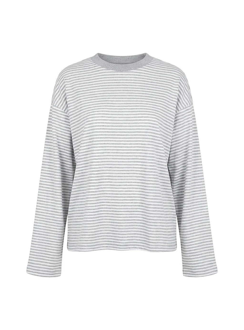 Settle Down Long Sleeve Top Grey / White Stripe