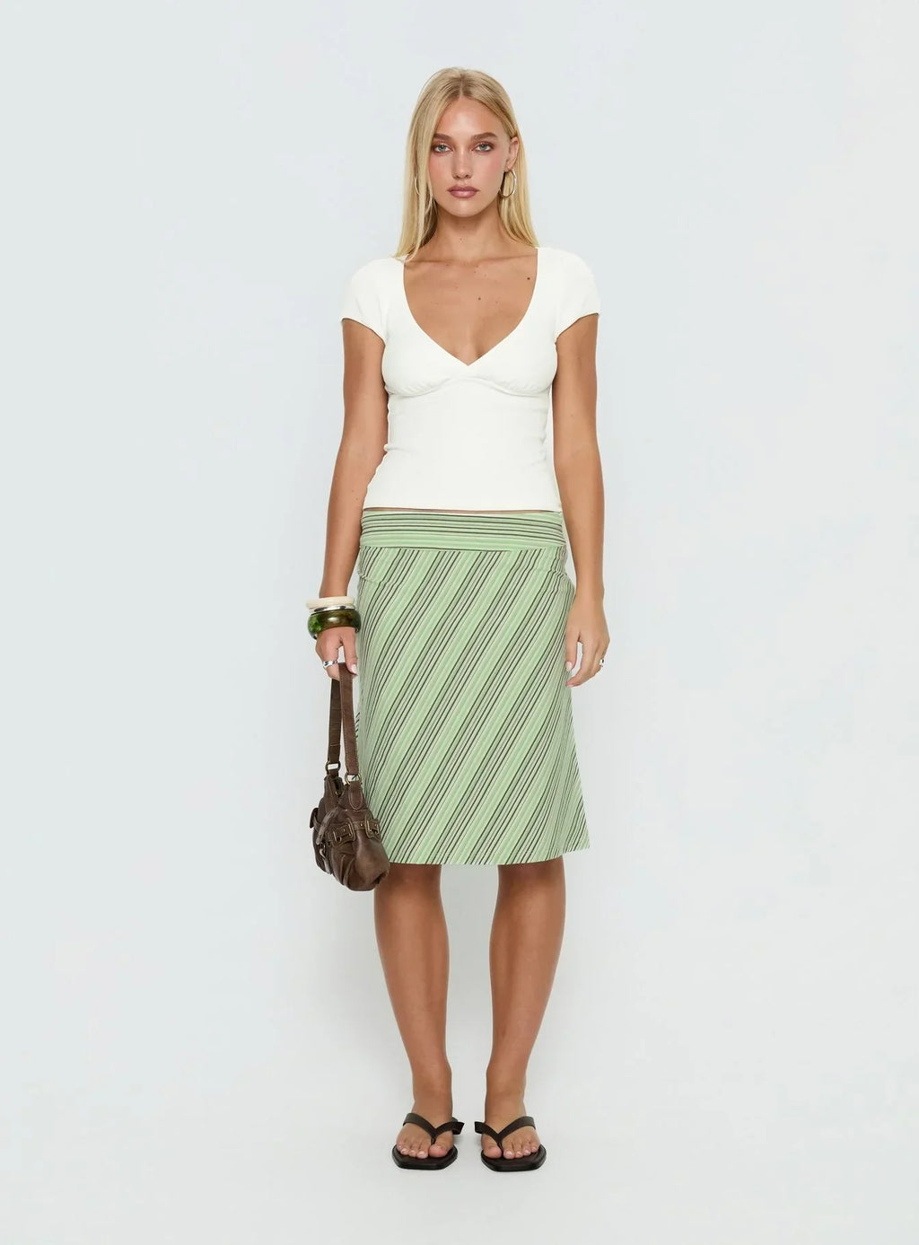 Baseline Cross Over Cap Sleeve Top White