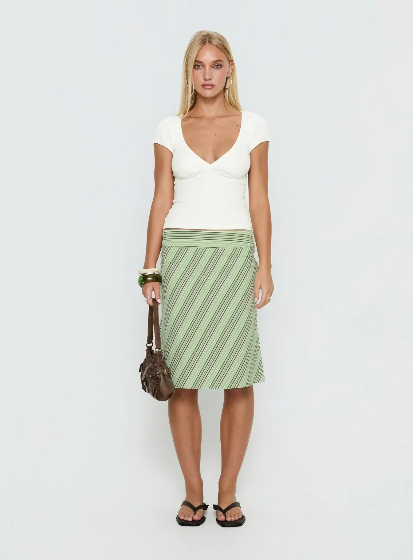 Baseline Cross Over Cap Sleeve Top White