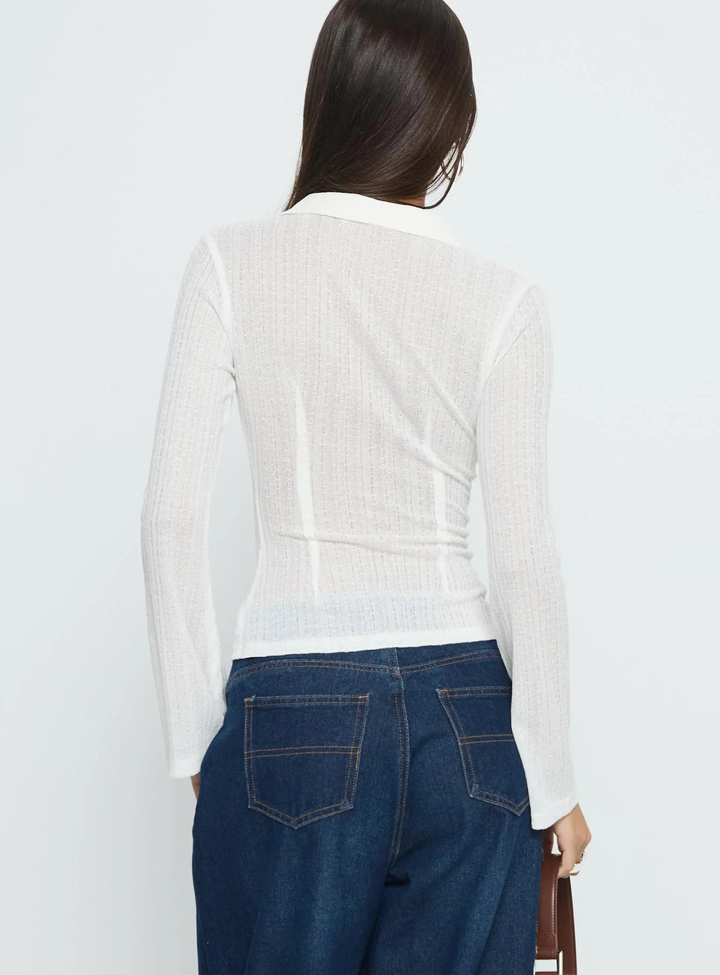 When You Sleep Long Sleeve Top White