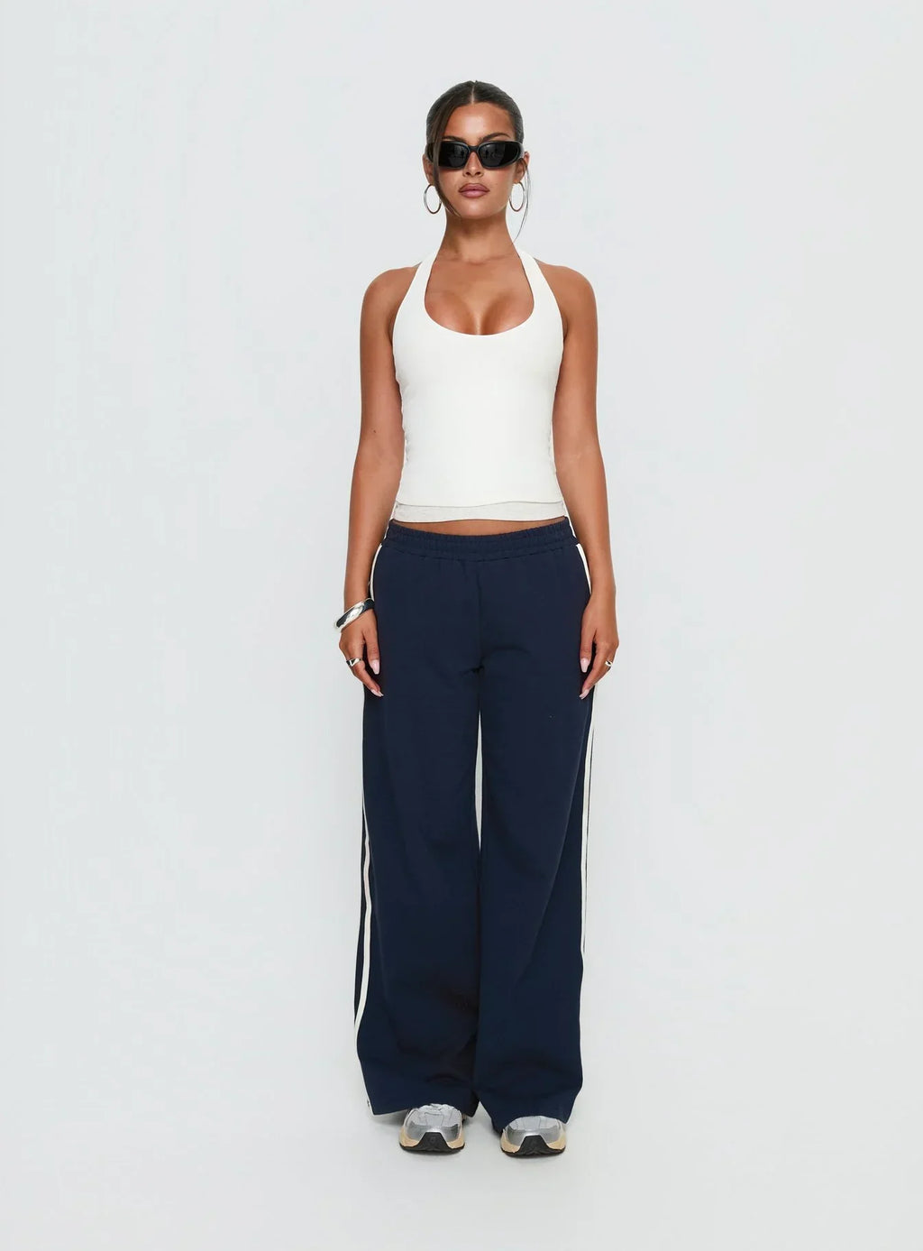 Debee Layered Halter Top White / Grey