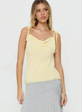 Malkah Tie Sleeve Foldover Top Yellow