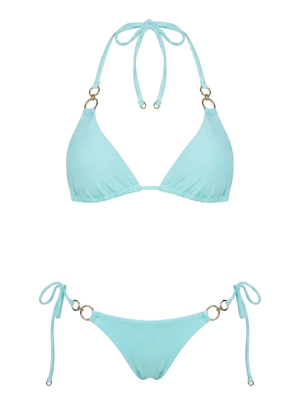 Sun Drenched Hardware Detail Bikini Top Blue