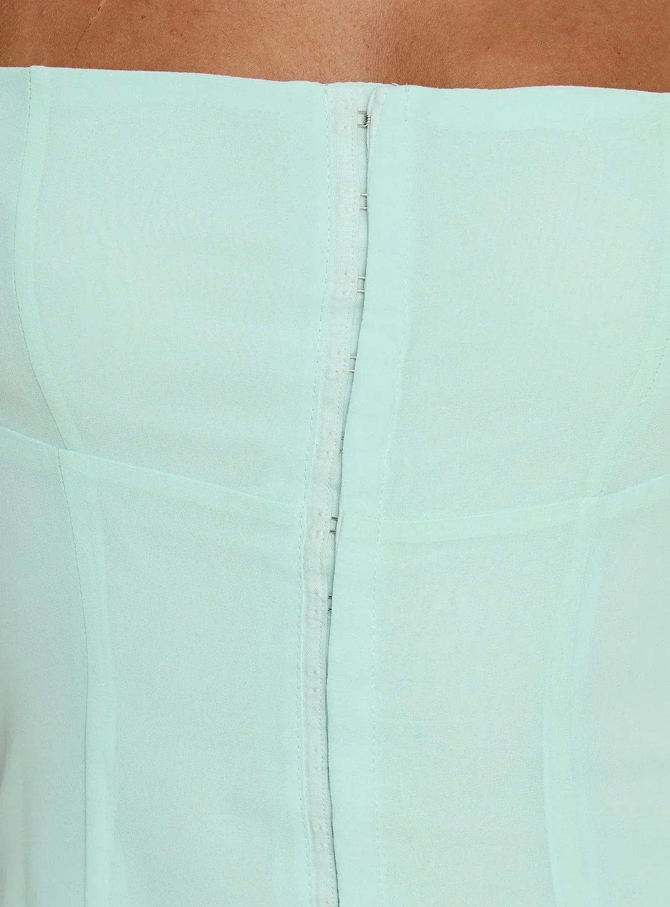 Delamere Tie Neck Top Aqua