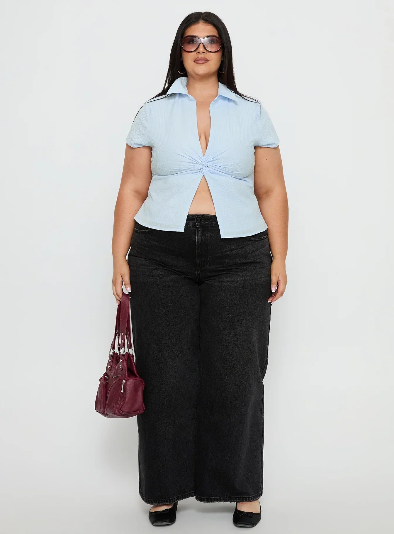Lover Blues Twist Top Blue Curve