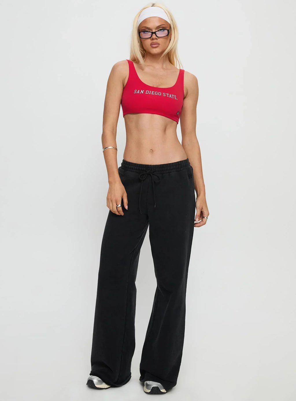 SDSU Scoop Neck Crop Top Red