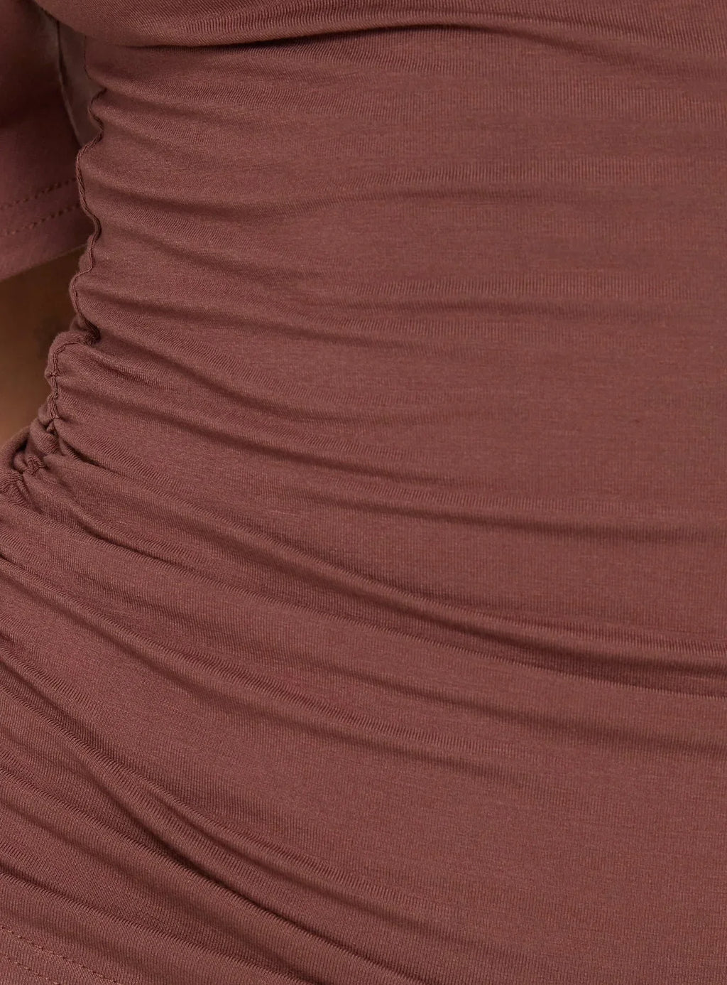 Luckiest Girl Off Shoulder Cinched Top Clay