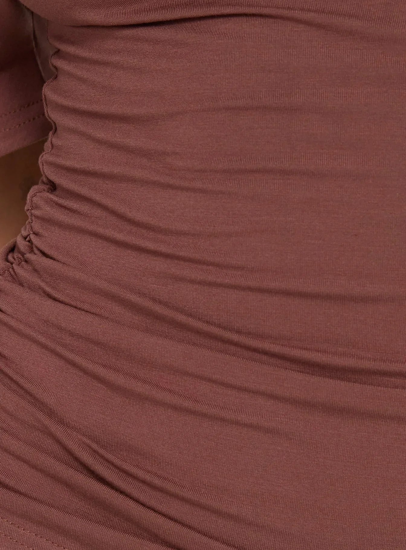 Luckiest Girl Off Shoulder Cinched Top Clay