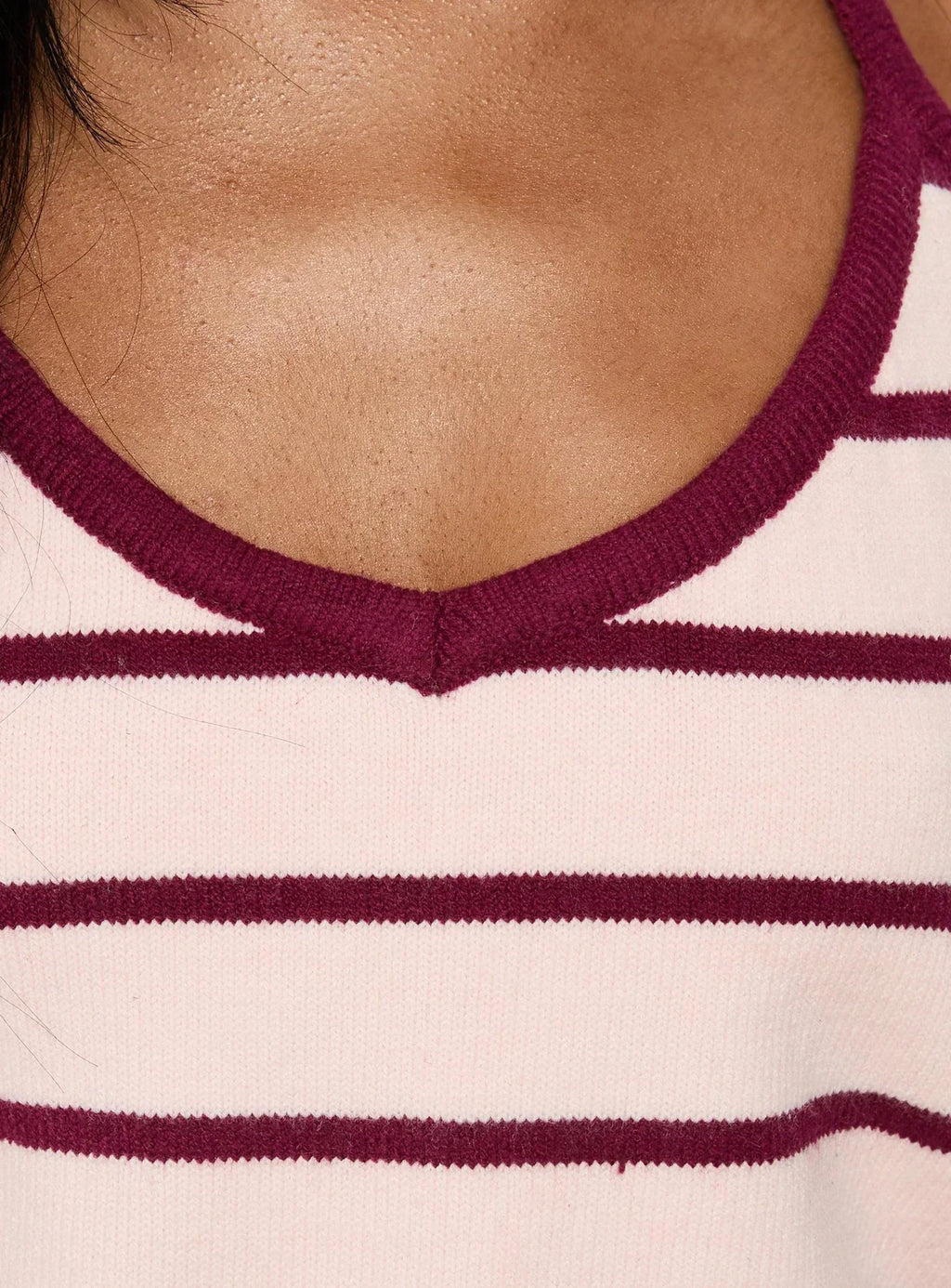 Is It True Halter Neck Top Pink / Burgundy Stripe