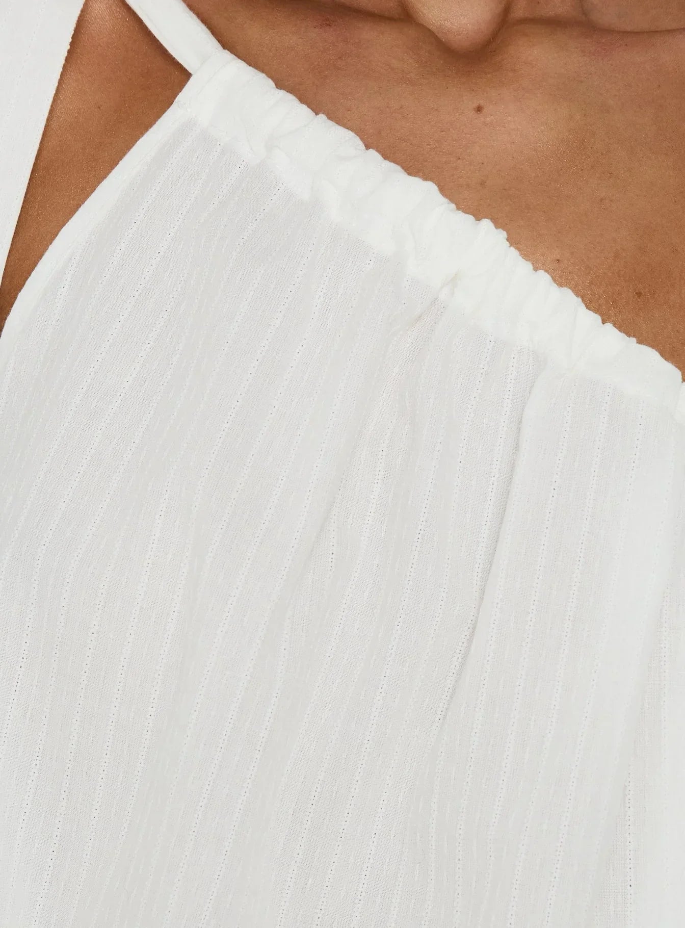 Klyne One Shoulder Top White
