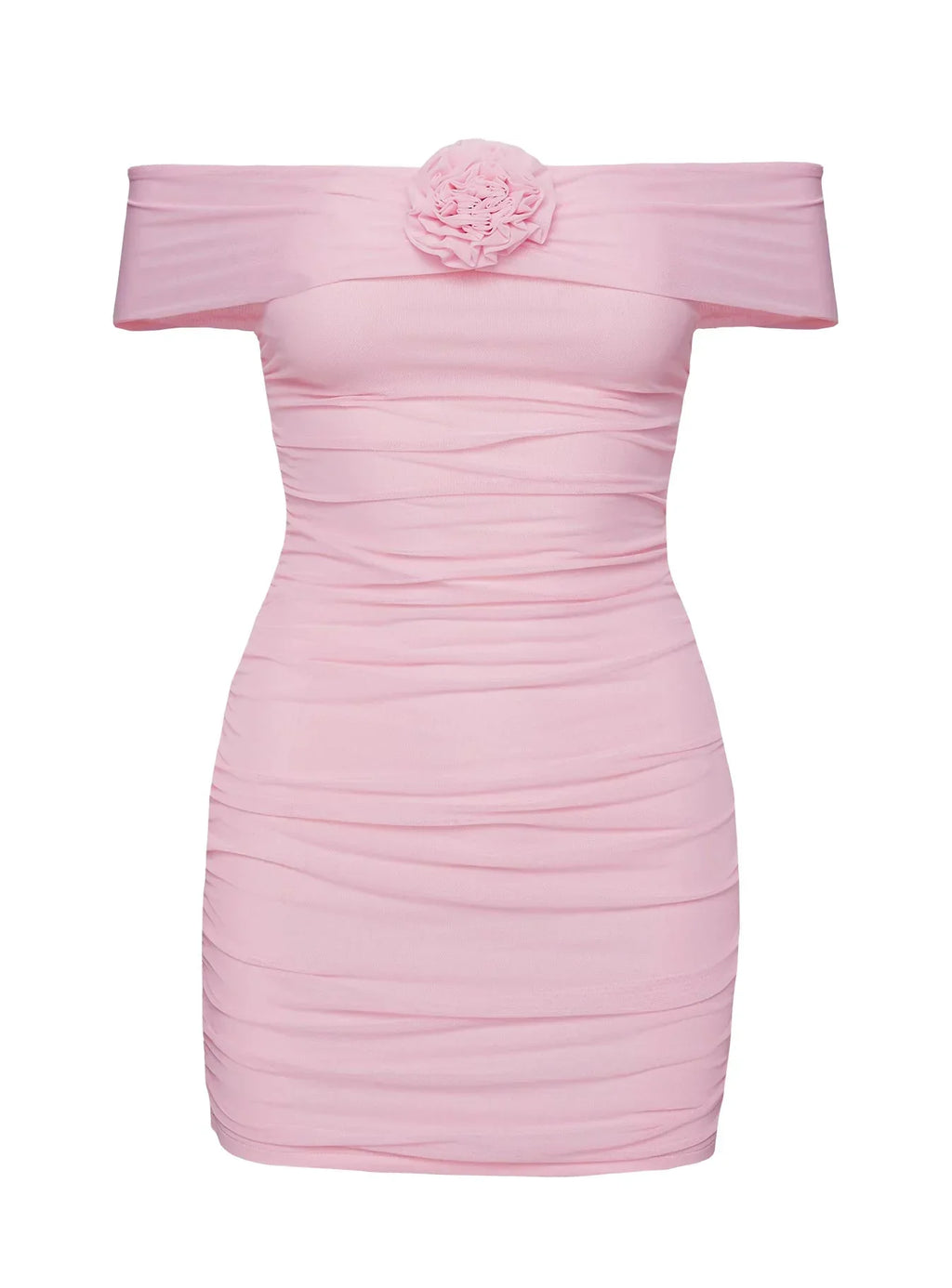 Penrose Off The Shoulder Mini Dress Pink