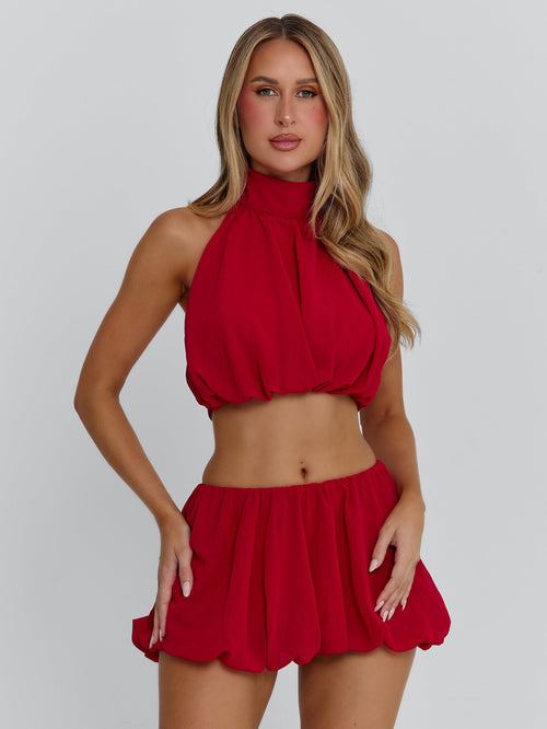 Anahi Mini Skirt Red