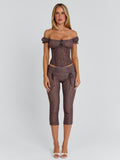 Corala Capri Pants Chocolate Polka Dot