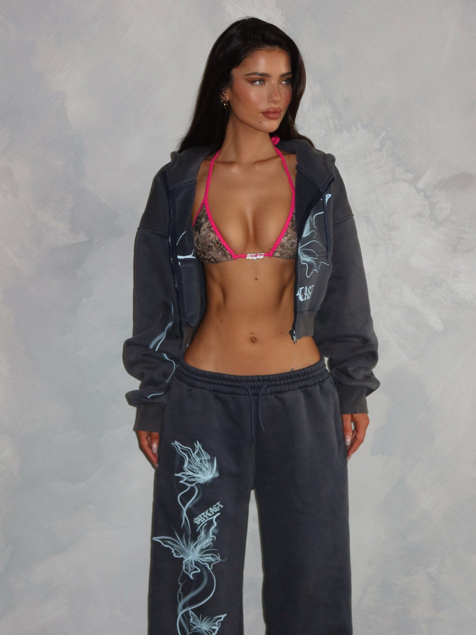 Nya Cropped Hoodie Vintage Navy