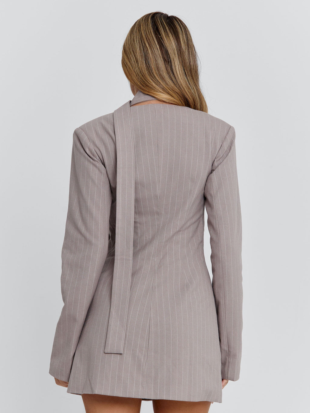 Rehnee Blazer Grey Pinstripe