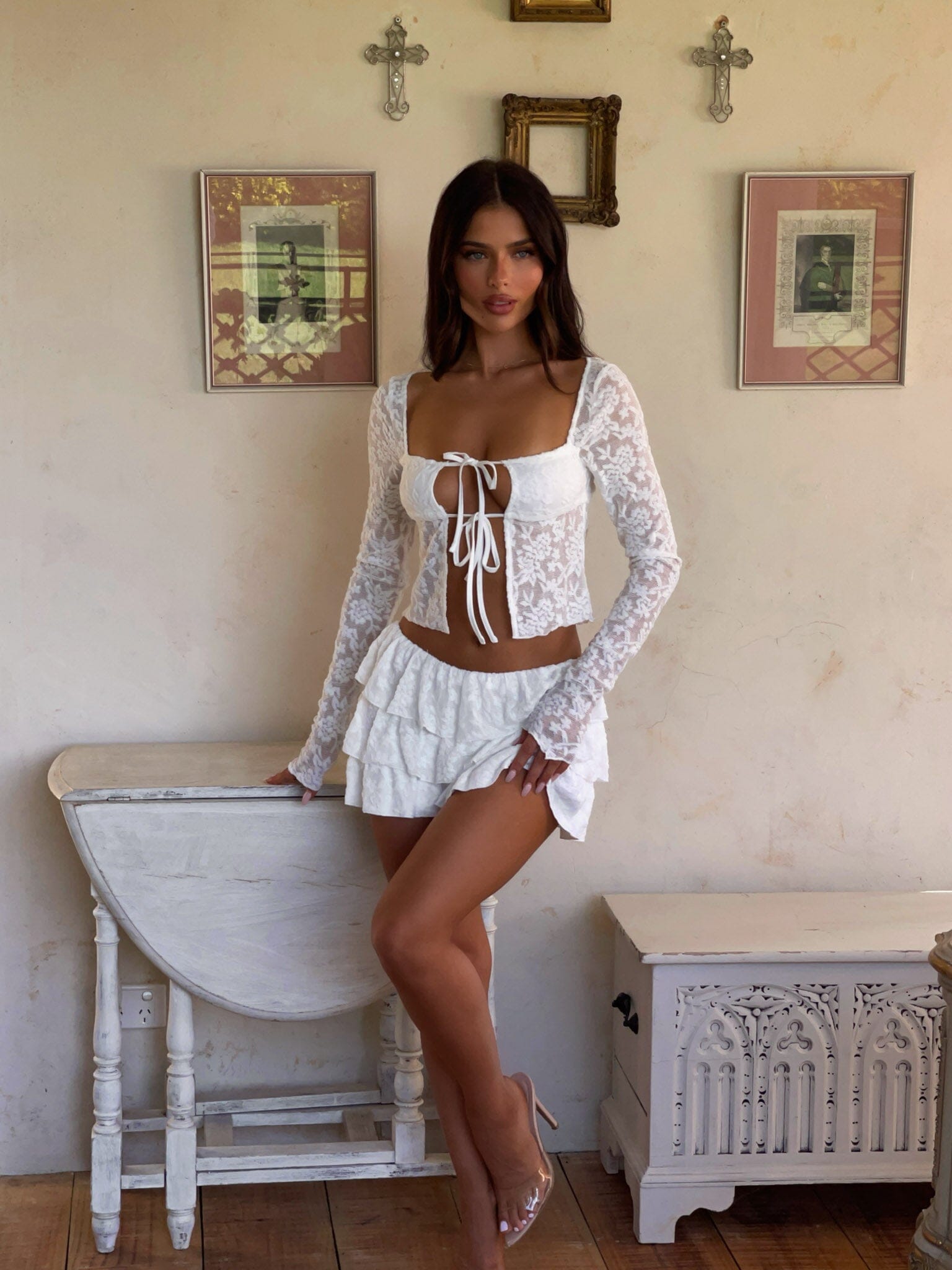 Sylvia Mini Skirt White