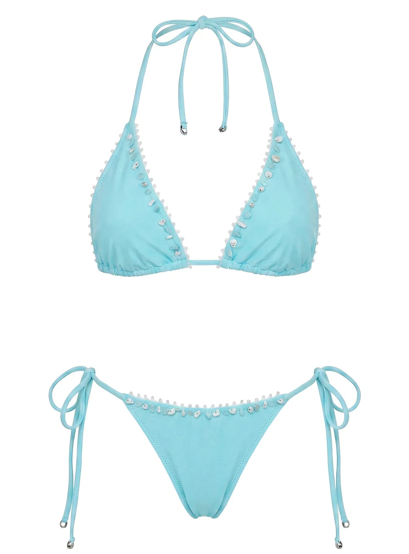 Lietta Embellished Triangle Bikini Top Jelly Mint