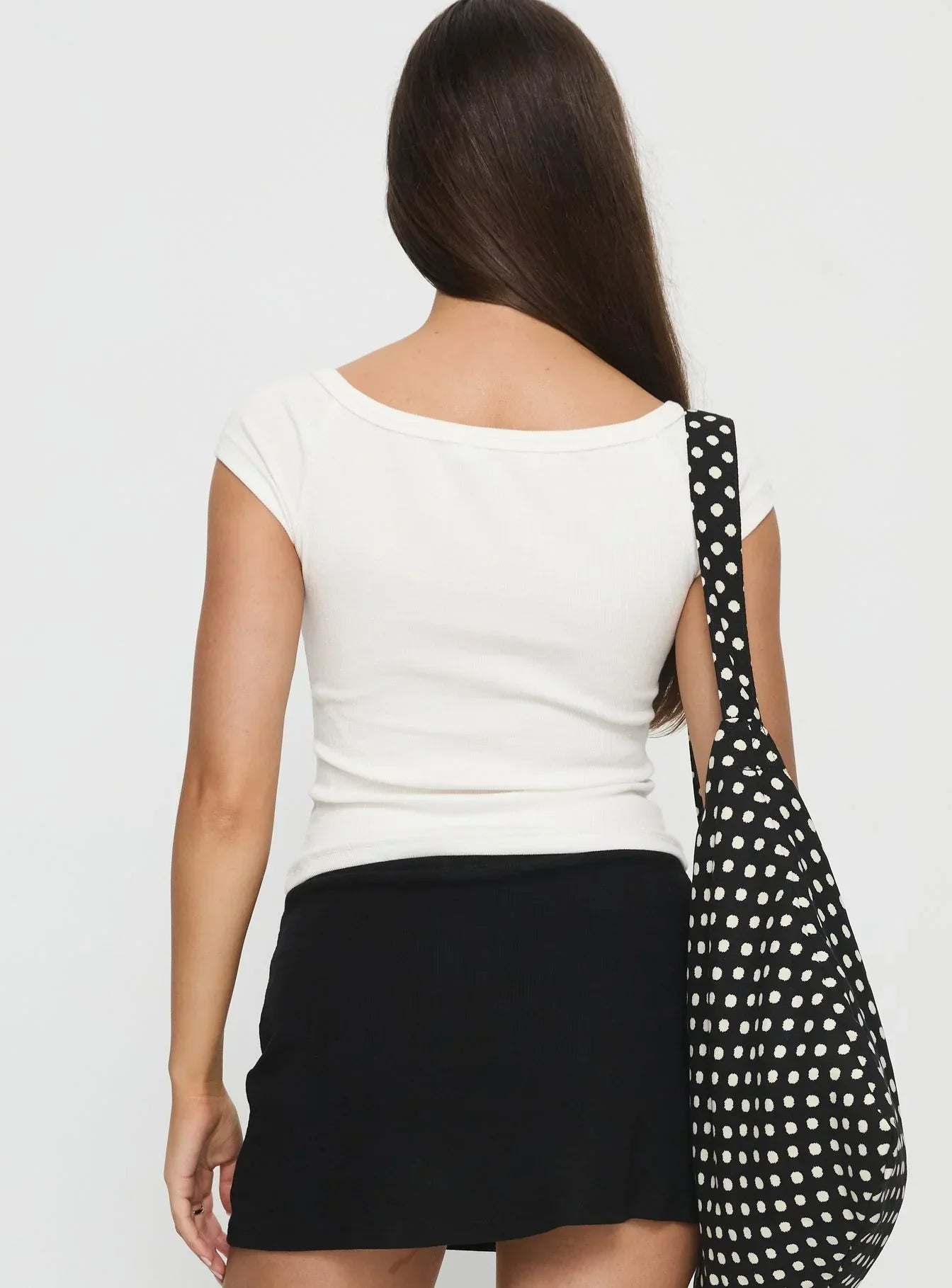 Baseline Boat Neck Rib Top White