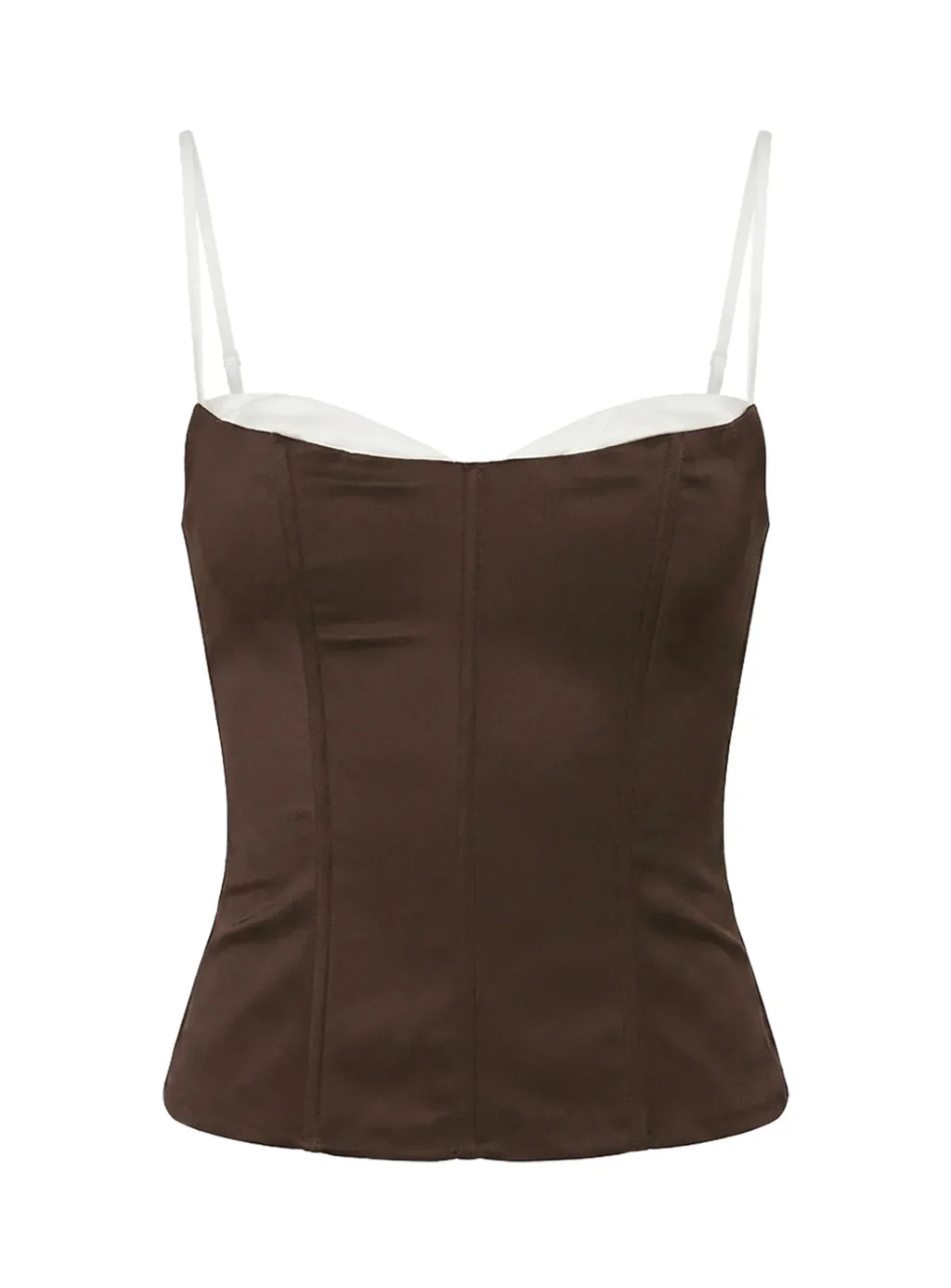Somani Layered Corset Top Chocolate / White