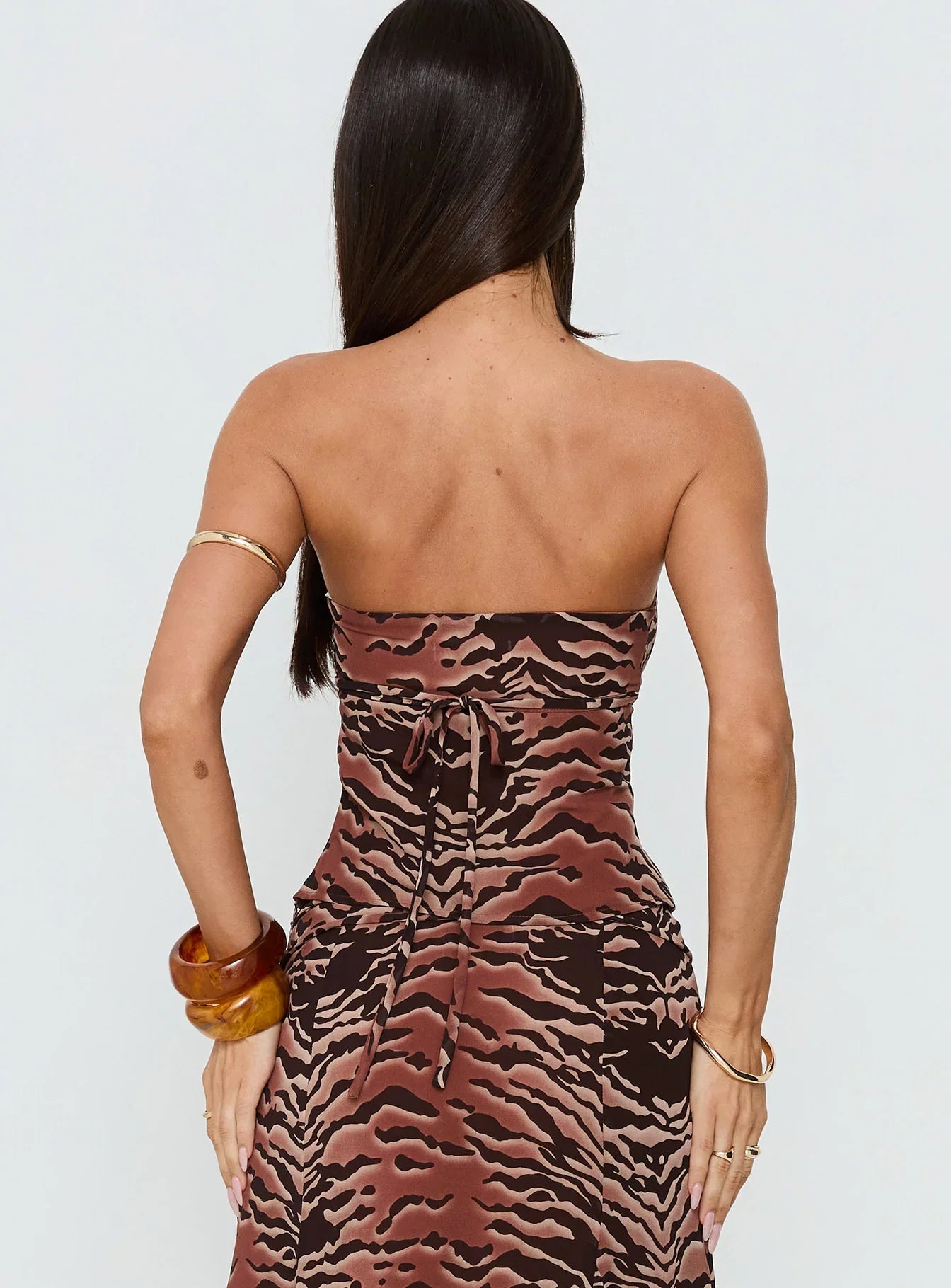 Tipsy Strapless Top Animal Multi
