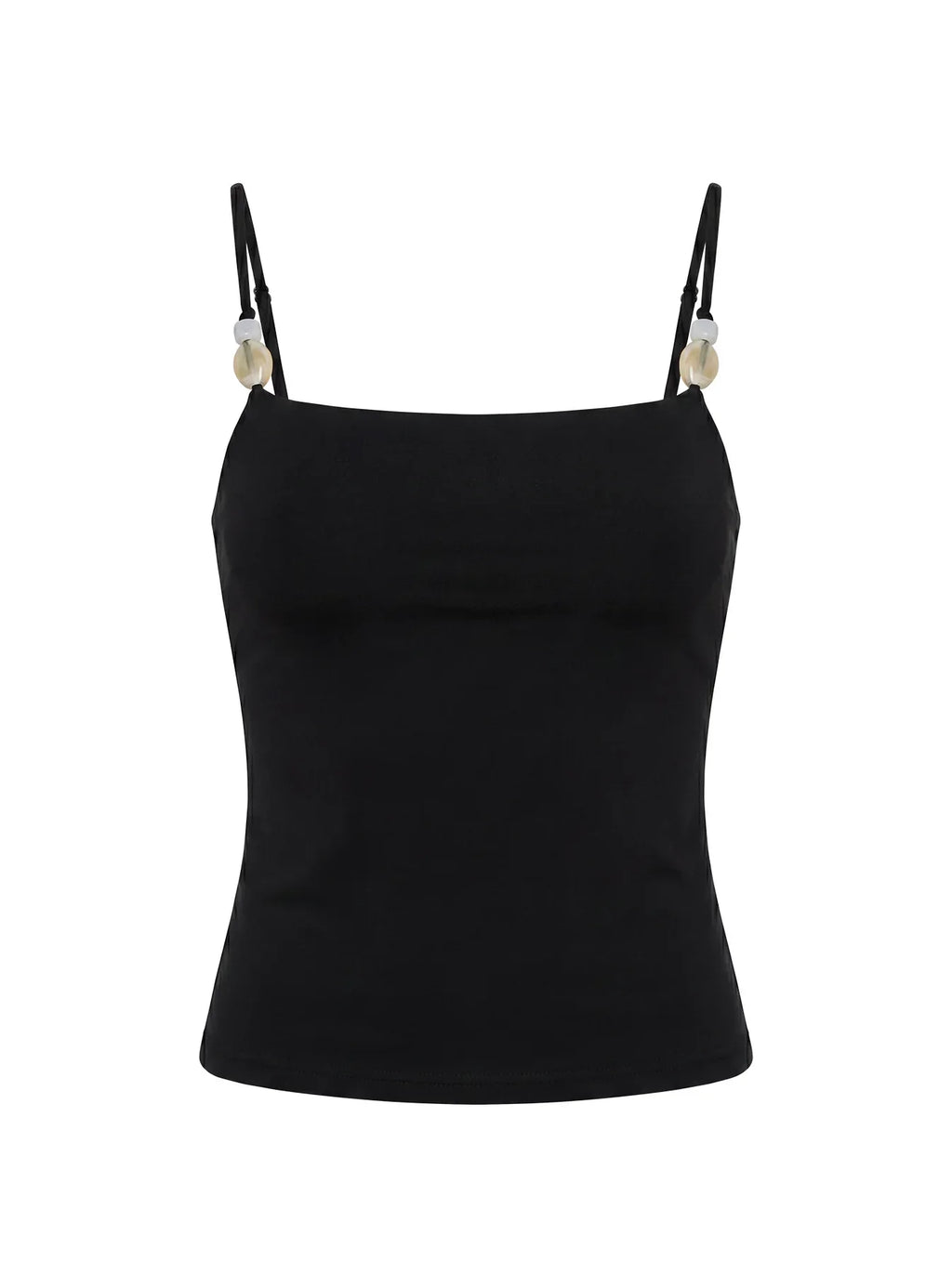 Isameika Beaded Tank Top Black