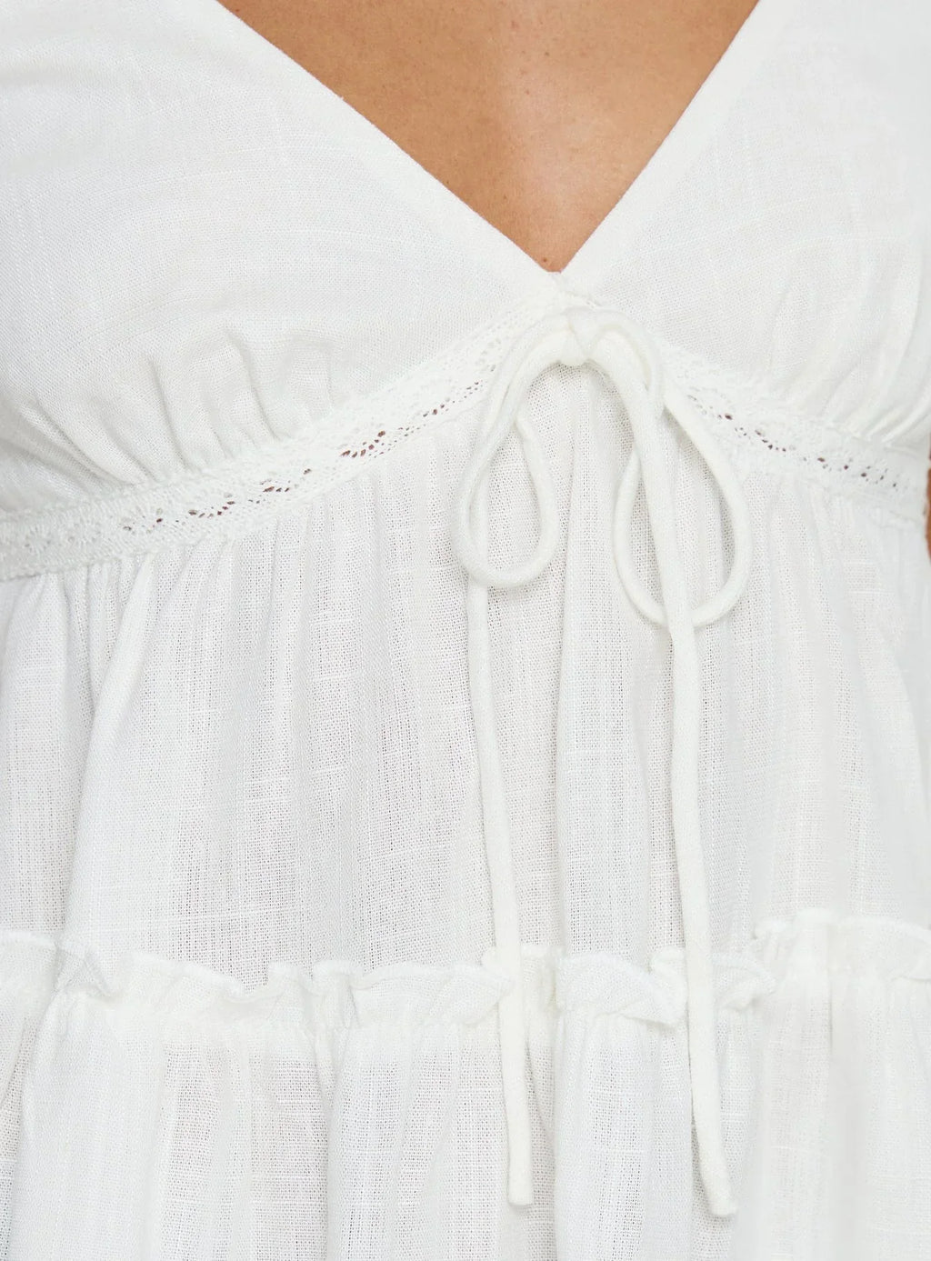 Kimberleigh Floaty Babydoll Top White