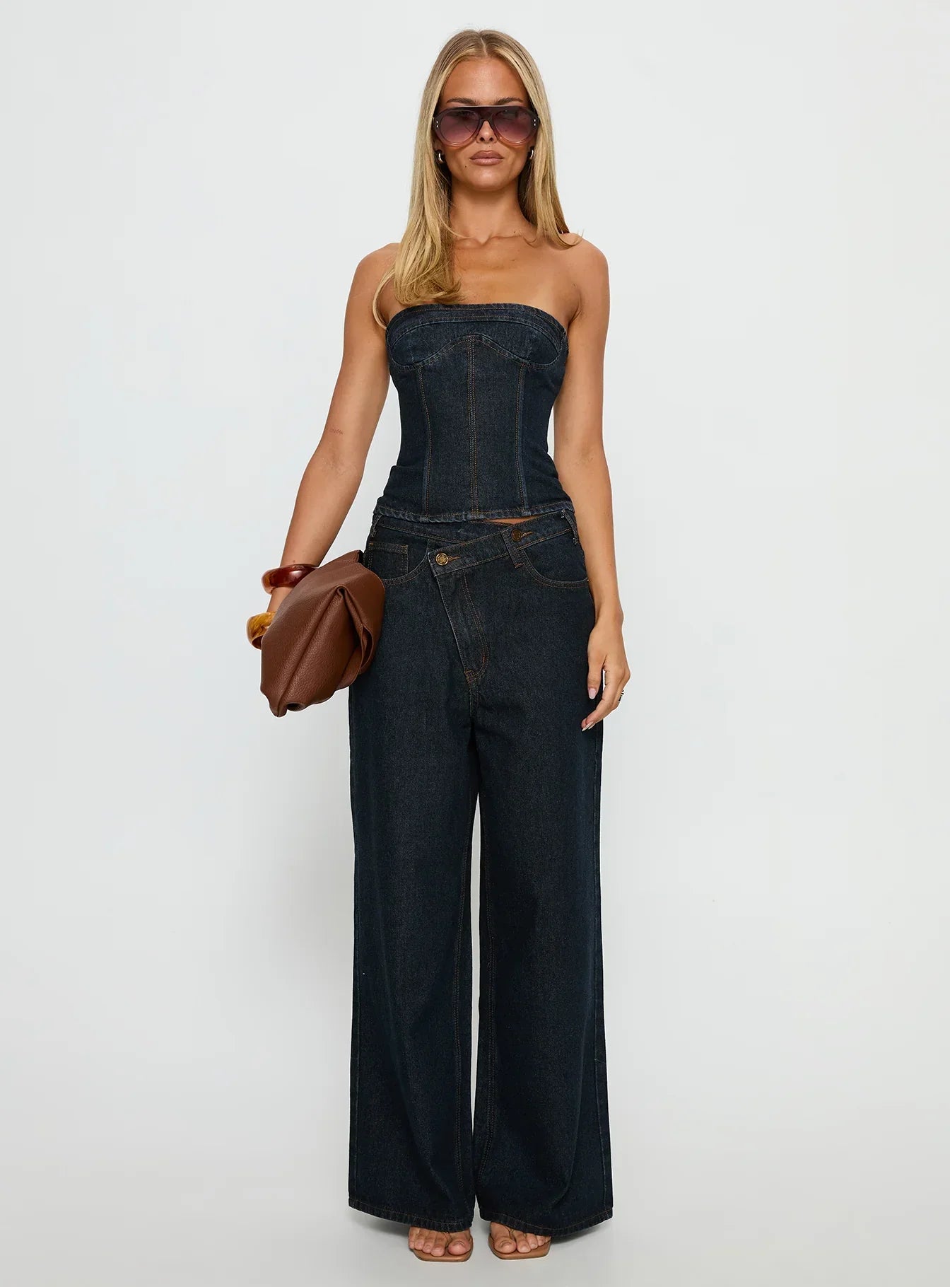 Sweetness Strapless Top Indigo