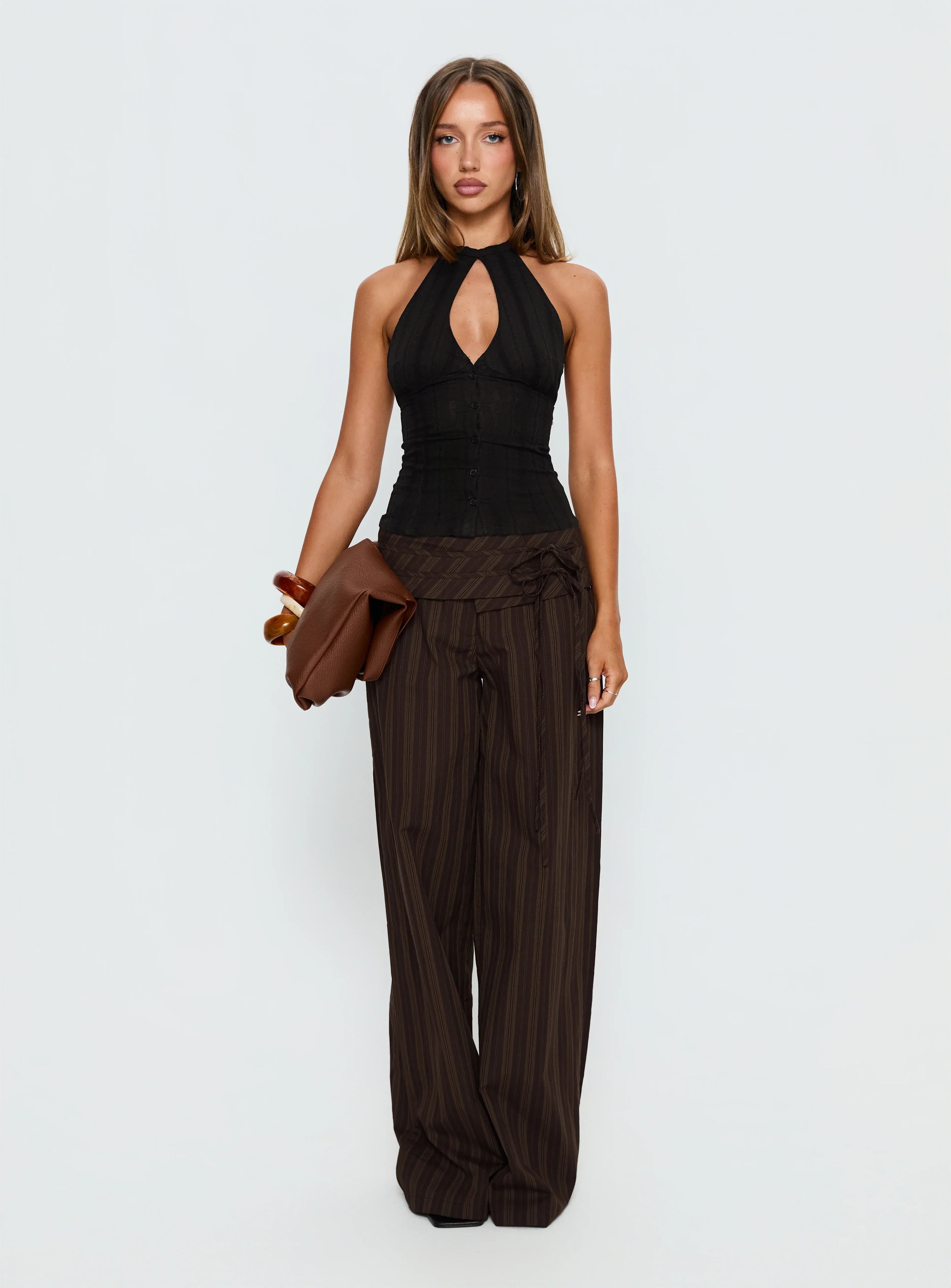 Call You Up Keyhole Backless Top Black